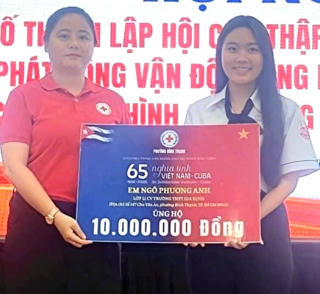 TP Hồ Chí Minh: Một học sinh ủng hộ nhân dân Cuba 10 triệu đồng từ tiền tiết kiệm cá nhân