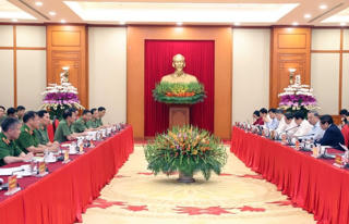 Bộ Chính trị làm việc với Ban Thường vụ Đảng ủy Công an Trung ương