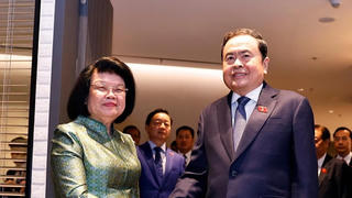 Chủ tịch Quốc hội Trần Thanh Mẫn gặp Chủ tịch Quốc hội Campuchia