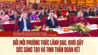 Toàn cảnh phiên làm việc thứ nhất Đại hội Đại biểu Đảng bộ MTTQ, các đoàn thể Trung ương