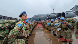 Chiến sĩ mũ nồi xanh Việt Nam lên đường thực hiện nhiệm vụ gìn giữ hòa bình Liên Hợp Quốc