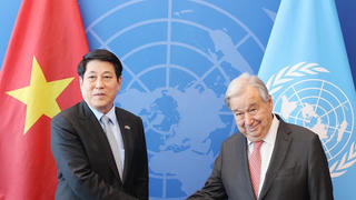 Chủ tịch nước Lương Cường gặp Tổng Thư ký Liên hợp quốc António Guterres