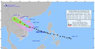 Bão Bualoi có khả năng mạnh thêm hướng về khu vực vùng biển Nghệ An-Quảng Trị