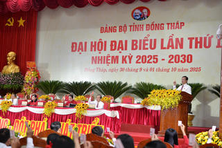 450 đại biểu tham dự Đại hội Đại biểu Đảng bộ tỉnh Đồng Tháp lần thứ I