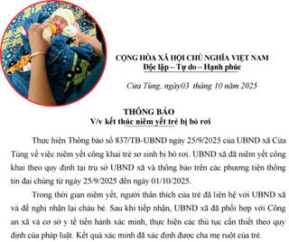 Gia đình đã đến nhận lại bé sơ sinh bị bỏ trong vườn nhà dân ở Quảng Trị