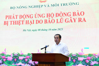 Bộ Nông nghiệp và Môi trường phát động ủng hộ đồng bào bị thiệt hại do bão lũ