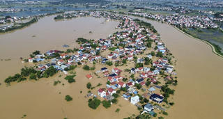 Lũ trên sông Thương vẫn trên báo động 3