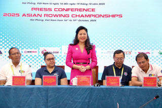 Vận động viên 18 quốc gia tham dự Giải đua thuyền Rowing vô địch châu Á 2025 tại Hải Phòng