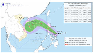 Bão Fengshen giật cấp 10, di chuyển theo hướng Tây Tây Bắc 