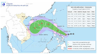 Áp thấp nhiệt đới mạnh lên thành bão Fengshen