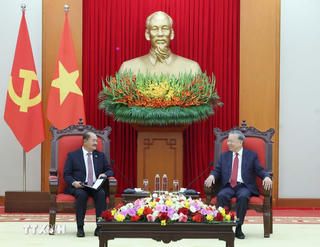 Tổng Bí thư Tô Lâm tiếp Đoàn đại biểu Đảng Nhân dân Cách mạng Lào