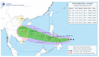 Bão Kalmaegi giật cấp 14, đang hướng về khu vực giữa Biển Đông