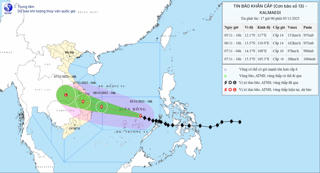 Bão số 13 giật cấp 17, cách đặc khu Trường Sa 260km