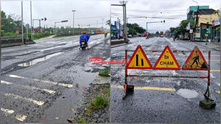 Xuất hiện nhiều điểm hư hỏng trên quốc lộ 1, đoạn qua tỉnh Quảng Trị