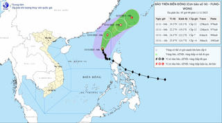 Bão số 14 giảm cấp,  di chuyển theo hướng Bắc Tây Bắc