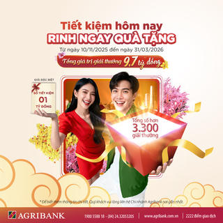Cơ hội trúng 1 tỷ đồng và nhiều ưu đãi khác khi tham gia “Tiết kiệm hôm nay – Rinh ngay quà tặng” tại Agribank