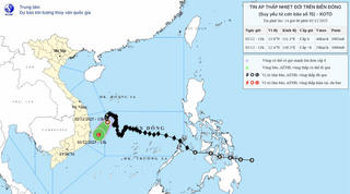 Áp thấp nhiệt đới sẽ suy yếu thành vùng áp thấp trong ngày 3/12