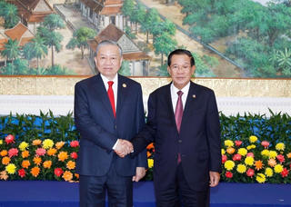 Tổng Bí thư Tô Lâm hội kiến Samdech Techo Hun Sen