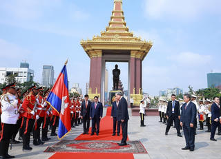 Tổng Bí thư Tô Lâm đặt vòng hoa tại Đài Độc lập, Đài tưởng niệm cố Quốc vương Norodom Sihanouk, Đài Hữu nghị Campuchia-Việt Nam