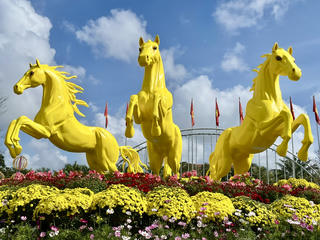 Đà Nẵng: Ấn tượng 3 “ngựa vàng” tại Quảng trường trường 24/3