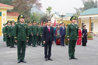 Thiêng liêng Lễ chào cờ chủ quyền đầu Xuân tại các đồn Biên phòng Cao Bằng