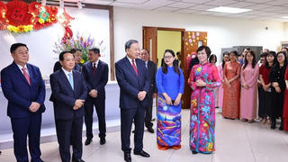 Tổng Bí thư Tô Lâm chúc Tết Thông tấn xã Việt Nam