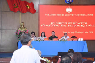 Đại tướng Nguyễn Trọng Nghĩa tiếp xúc cử tri cùng các ứng cử viên đại biểu Quốc hội ở Tây Ninh