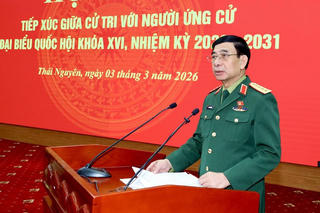 Đại tướng Phan Văn Giang tiếp xúc cử tri ở Thái Nguyên