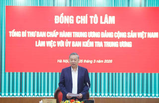 Tổng Bí thư Tô Lâm làm việc với Ủy ban kiểm tra Trung ương