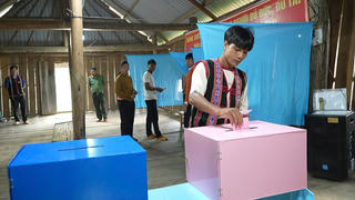 Gia Lai: Cử tri thôn 02 hoàn thành 100% việc bỏ phiếu 