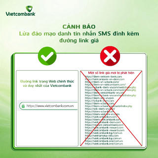 Vietcombank cảnh báo lừa đảo mạo danh tin nhắn SMS 