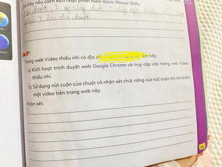 Vở bài tập tin học lớp 3 chứa link website ‘không lành mạnh’