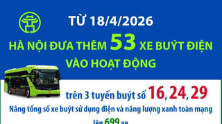 Hà Nội đưa thêm 53 xe buýt điện vào hoạt động từ ngày 18/4