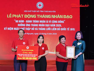 Thái Nguyên phát động Tháng Nhân đạo 2026, tiếp nhận 7,7 tỷ từ nhà hảo tâm