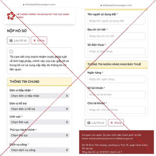 Cảnh báo thủ đoạn lừa đảo thu thập thông tin nhà đất qua website giả mạo dịch vụ công