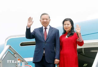Tổng Bí thư, Chủ tịch nước Tô Lâm và Phu nhân đến thủ đô Manila thăm cấp Nhà nước Cộng hòa Philippines