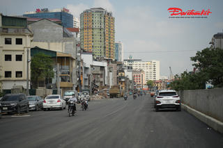 500m đường Vành đai 1 Hoàng Cầu - Voi Phục lộ diện hình hài sau khi thảm nhựa
