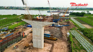 Tăng tốc thi công cầu Mễ Sở, nhiều hạng mục đã thành hình