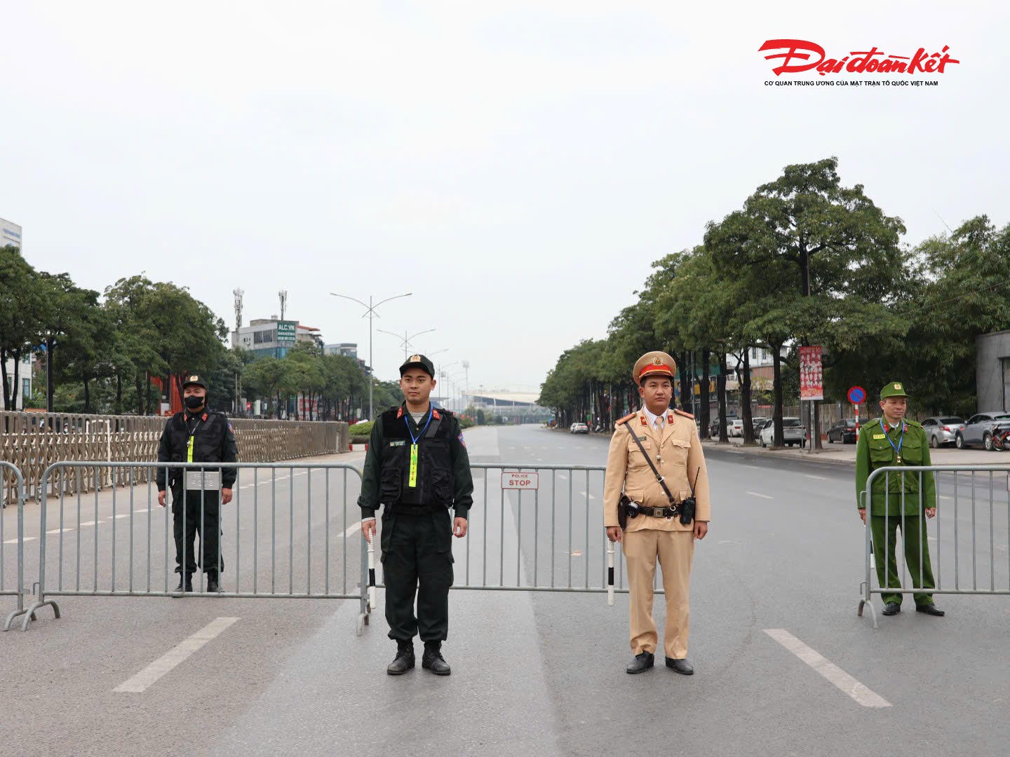 Lực lượng làm nhiệm vụ tại khu vực diễn ra sự kiện.