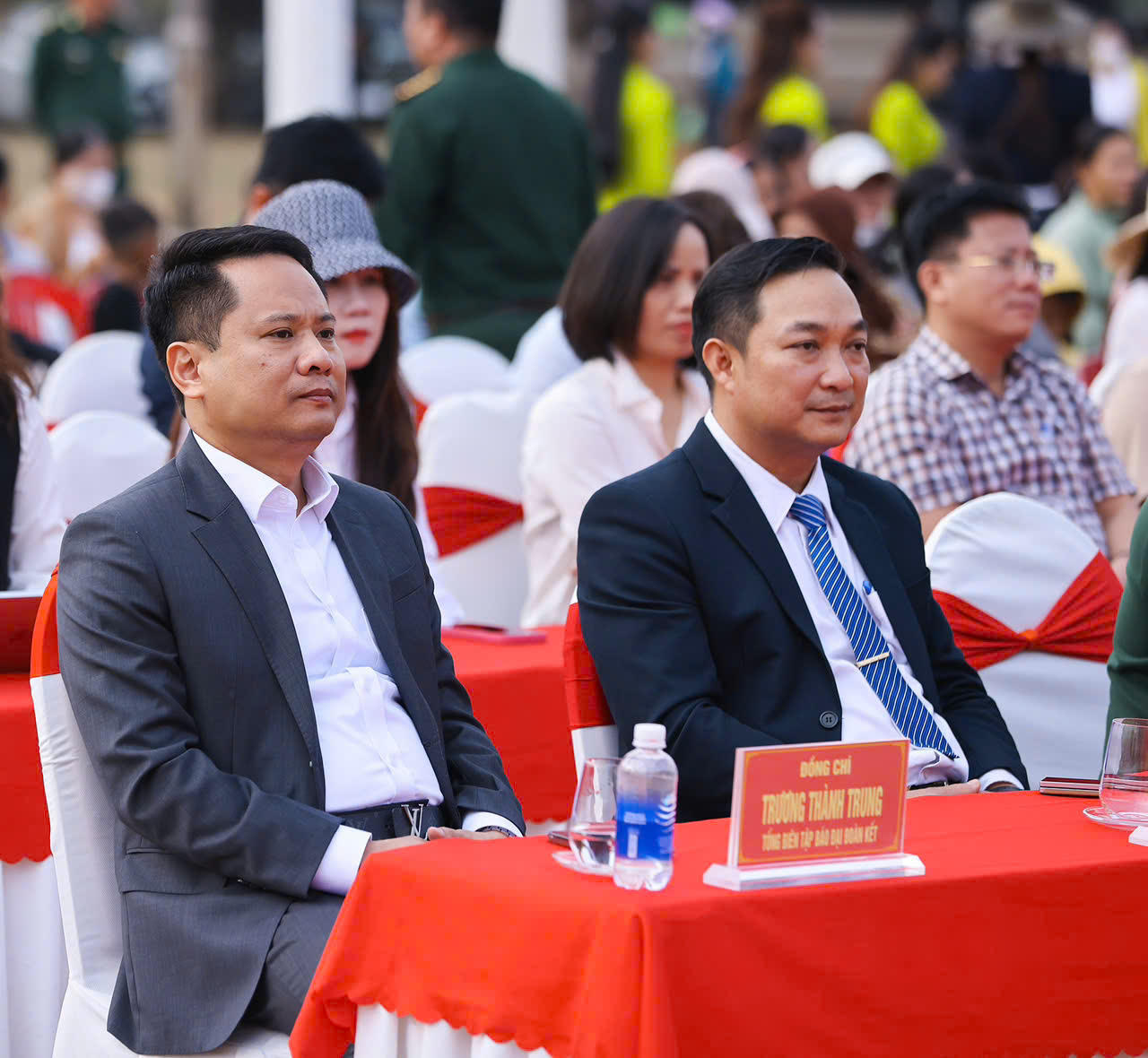 Ông Trương Thành Trung - Ủy viên Ủy ban Trung ương MTTQ Việt Nam, Bí Thư Đảng ủy - Tổng Biên tập Báo Đại đoàn kết dự lễ khai mạc. Ảnh: Quang Vinh.