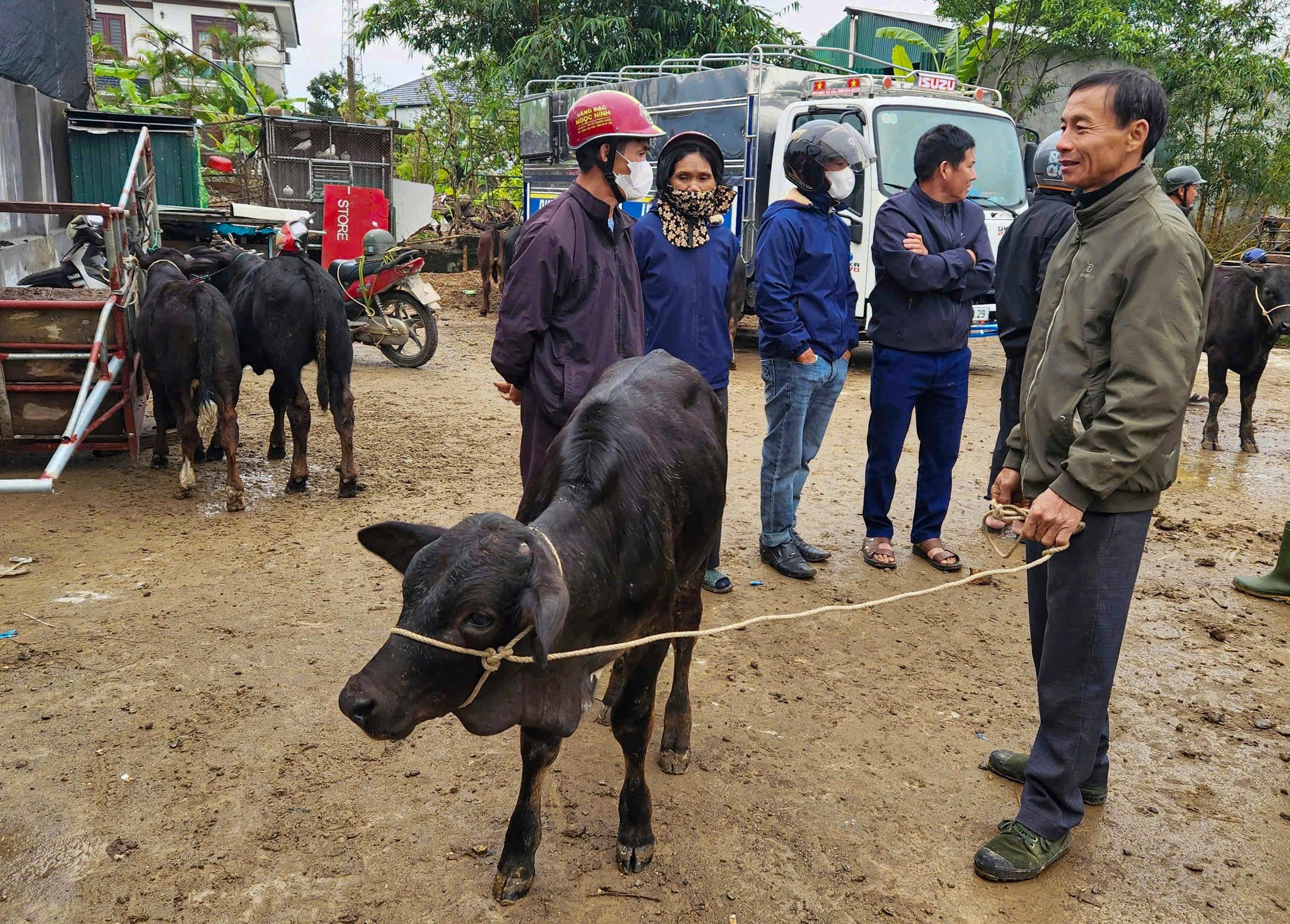 Trước khi bước vào mặc cả, người mua bao giờ cũng dành thời gian xem tướng. Ảnh: Cẩm Kỳ&nbsp;