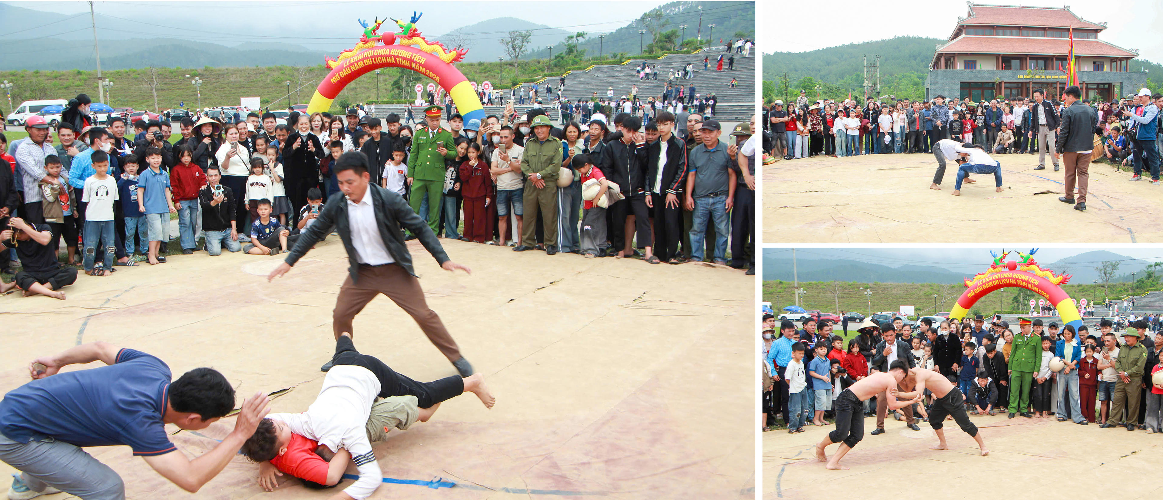 Giải vật cổ truyền tiếp tục thu hút đông đảo người xem. 