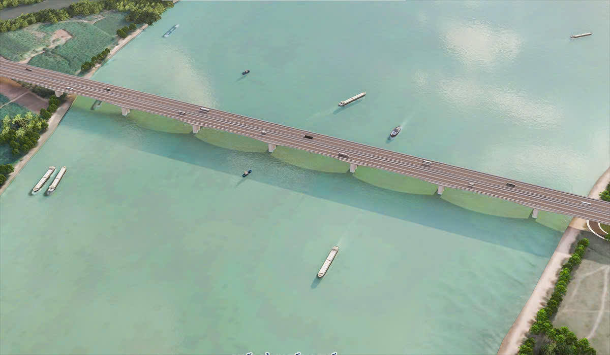 Phối cảnh cầu Hồng Hà.