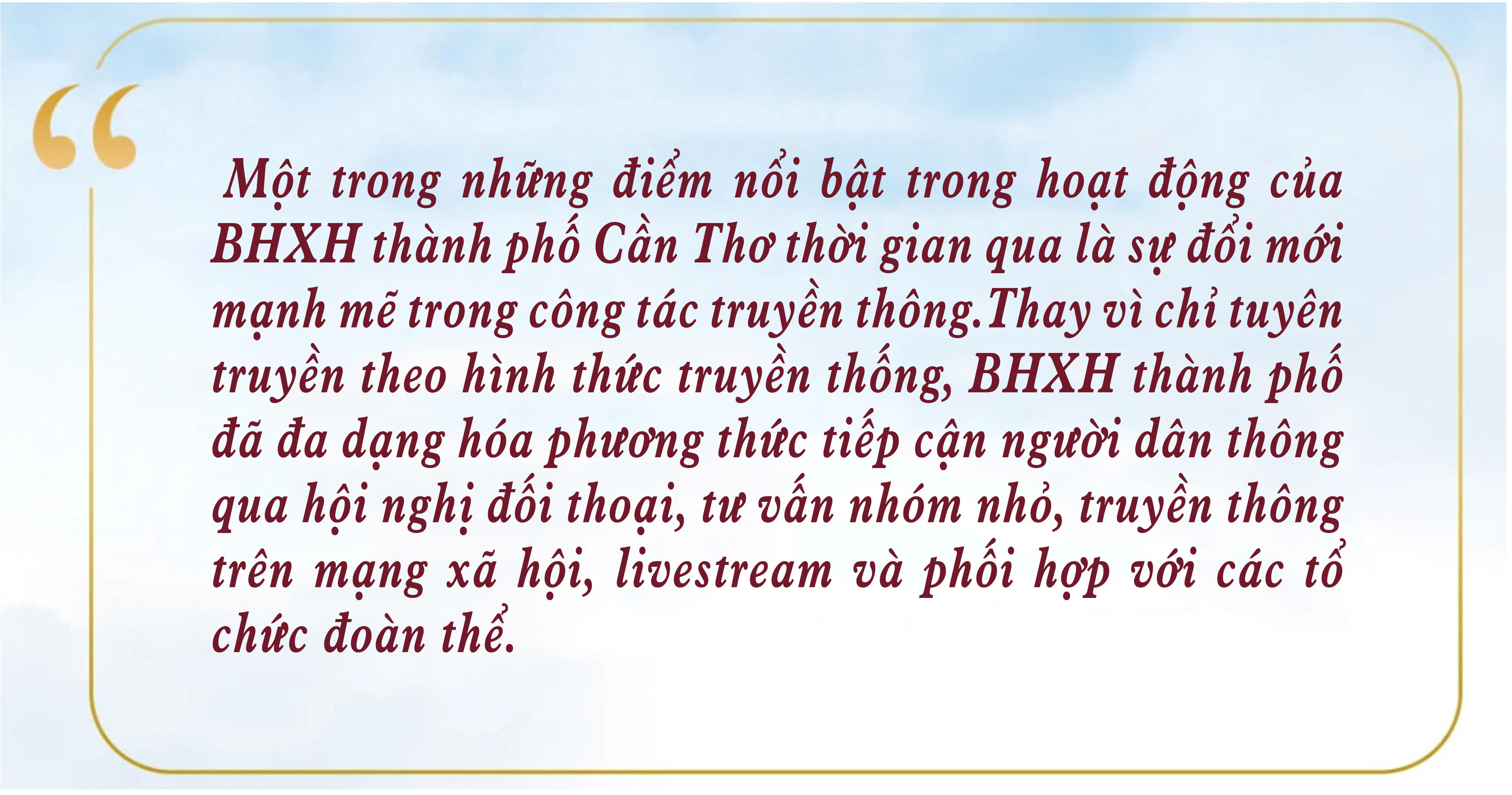 Từ những mô hình sáng tạo đến quyết tâm mở rộng diện bao phủ BHXH ở Cần Thơ