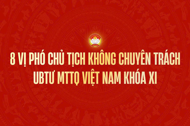 Danh sách 8 vị Phó Chủ tịch không chuyên trách UBTƯ MTTQ Việt Nam khóa XI