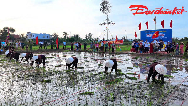 Hội thi cấy và bơi thuyền chải tại Lễ hội xuống đồng Hội thi cấy và bơi thuyền chải tại Lễ hội xuống đồng