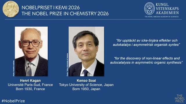 [SHORT] Giải Nobel Hóa học 2026 vinh danh hai nhà khoa học Pháp và Nhật Bản